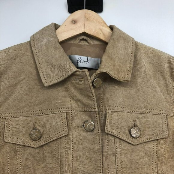(NWT) Danier/Blink Tan Genuine Leather Jacket - Picture 3 of 16